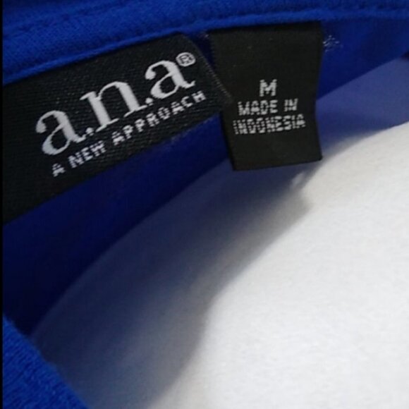 NWOT A.N.A High Low Blue Long Sleeve Sheer Back Top - Picture 10 of 10